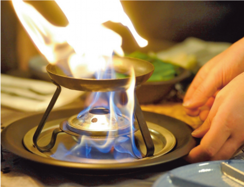 Fondue, gourmet of teppanyaki met kerst